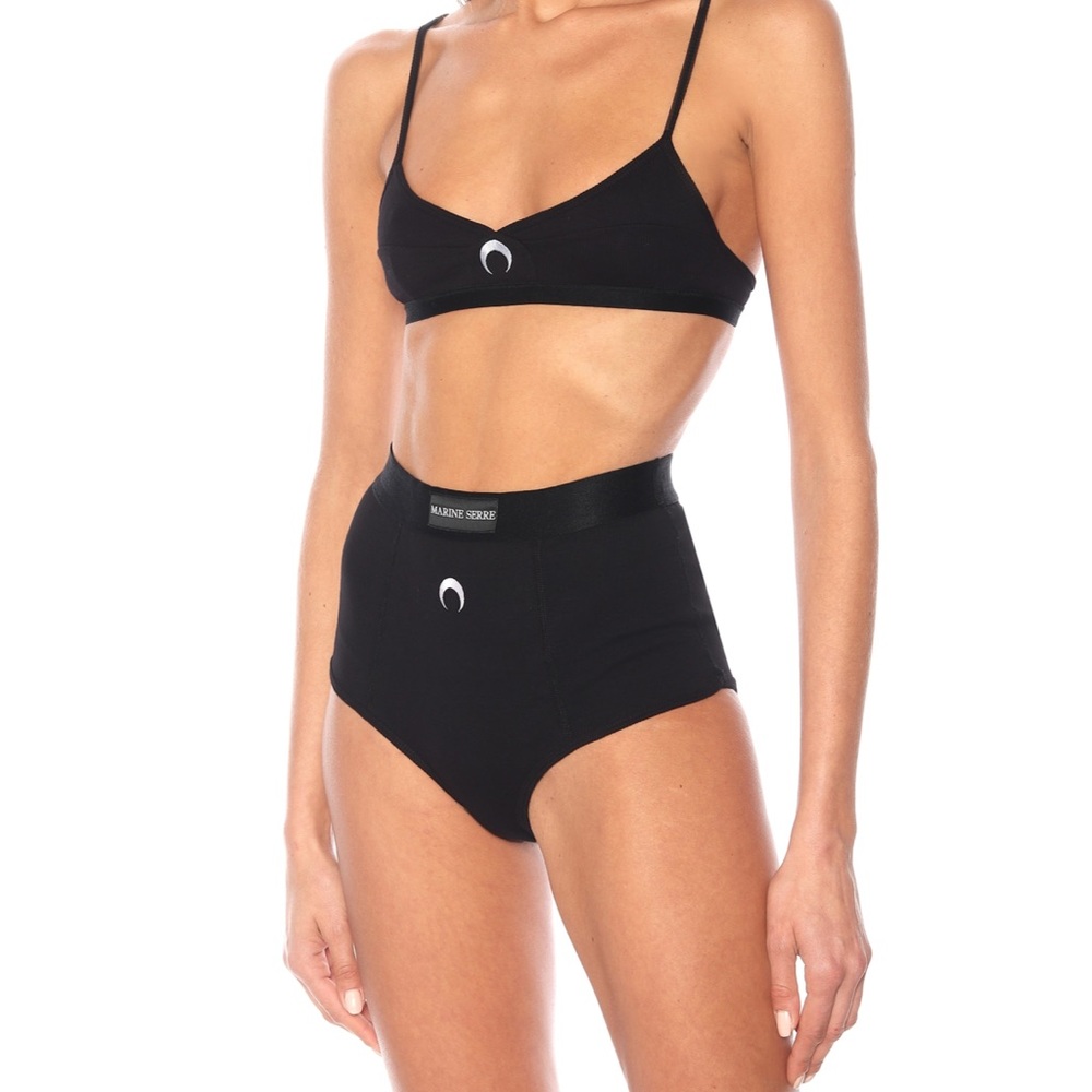 Marine Serre Ribbed Bra